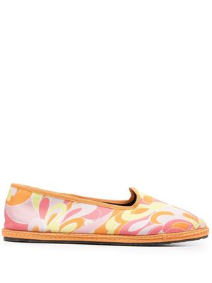 PUCCI Lilly-print ballerina shoes - Orange