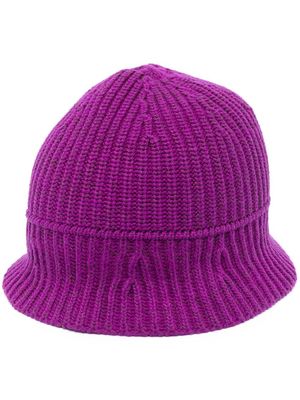 PUCCI logo-appliqué knitted bucket hat - Purple