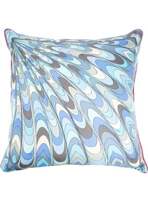 PUCCI logo-detail abstract-print pillow - Blue