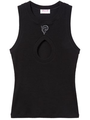 PUCCI logo-embroidered cotton tank top - Black