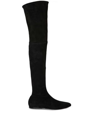 PUCCI logo-embroidered thigh-high boots - Black