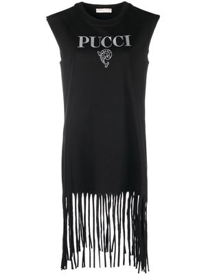 PUCCI logo-print tassel minidress - Black