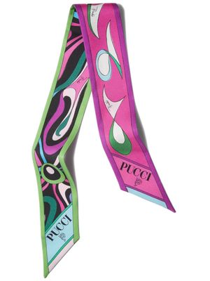 PUCCI Marmo Pesci-print silk scarf - Pink