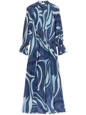 PUCCI Marmo-print cotton maxi dress - Blue
