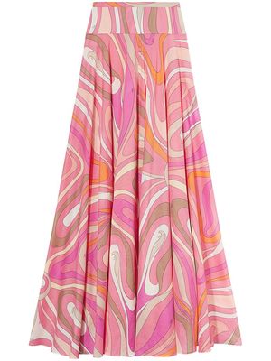 PUCCI Marmo-print cotton maxi skirt - Pink