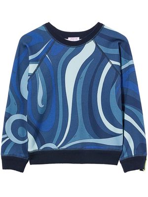 PUCCI Marmo-print cotton sweatshirt - Blue