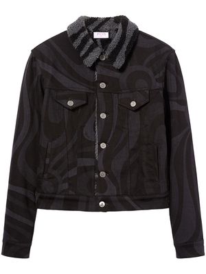 PUCCI Marmo-print denim jacket - Black