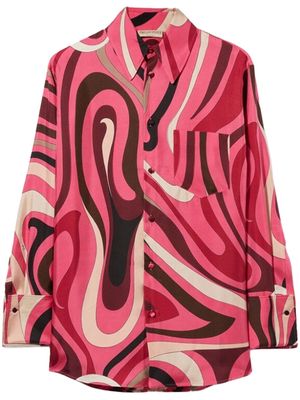 PUCCI Marmo-print long-sleeve blouse - Pink
