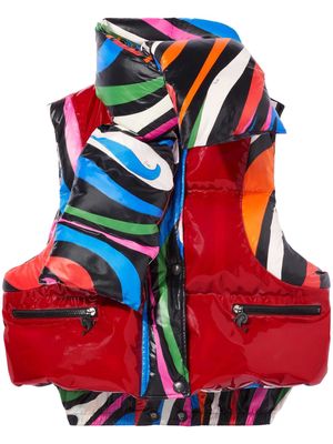 PUCCI Marmo-print padded gilet - Red
