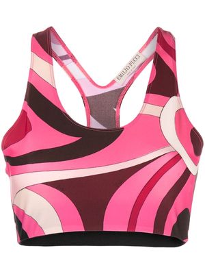 PUCCI Marmo-print racerback cropped top - Pink