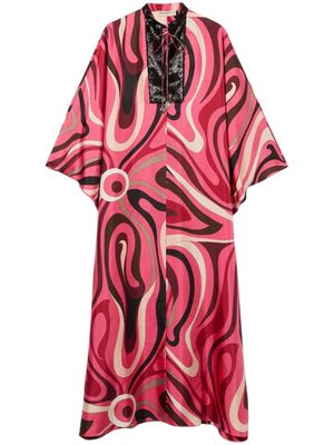 PUCCI Marmo-print silk maxi dress - Pink