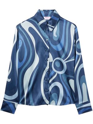 PUCCI Marmo-print silk shirt - Blue