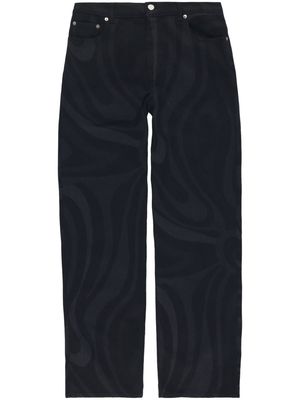 PUCCI Marmo-print straight-leg jeans - Black