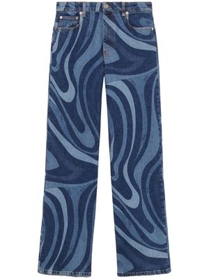 PUCCI Marmo-print straight-leg jeans - Blue