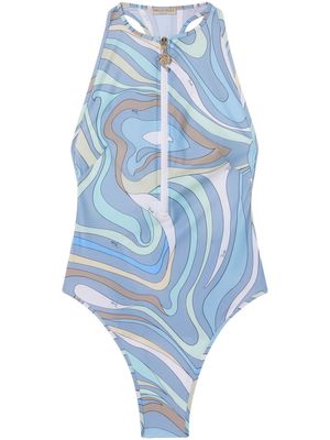 PUCCI Marmo-print swimsuit - Blue