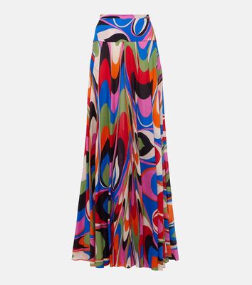 Pucci Marmo printed pleated maxi skirt