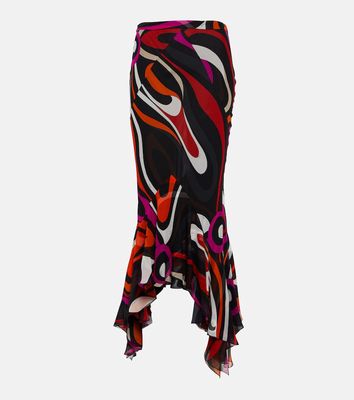 Pucci Marmo silk crepon maxi skirt