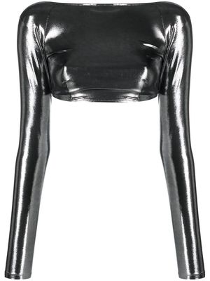 PUCCI metallic-effect cropped top - Silver