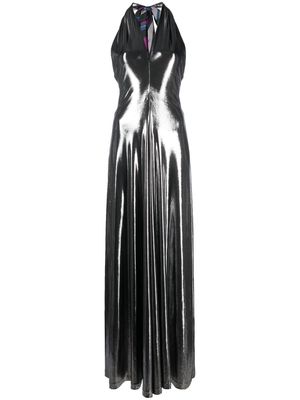 PUCCI metallic-effect halterneck dress - Silver