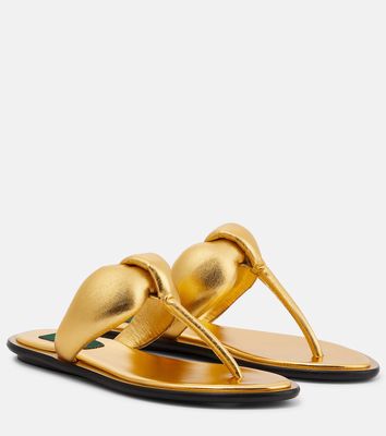 Pucci Metallic leather thong sandals