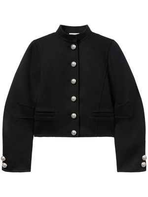 PUCCI mock collar buttoned wool jacket - Black