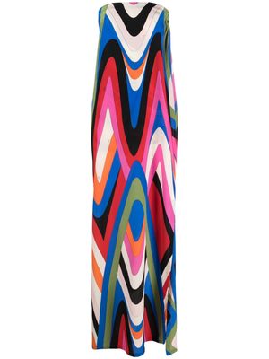 PUCCI Moire-print maxi dress - Red