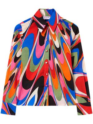 PUCCI Onde-print cotton shirt - Multicolour