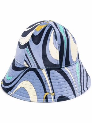 PUCCI Onde-print curved-brim bucket hat - Blue