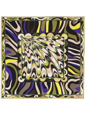 PUCCI Patchwork-print large silk-twill scarf - Black