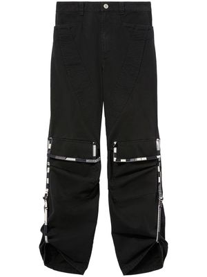 PUCCI patterned-trim cotton cargo trousers - Black