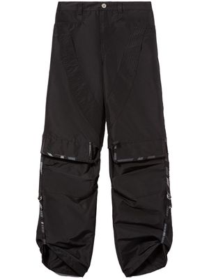 PUCCI patterned-trim taffeta cargo trousers - Black