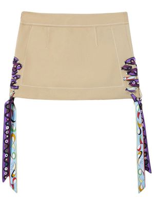 PUCCI Pesci ribbon mini skirt - Neutrals