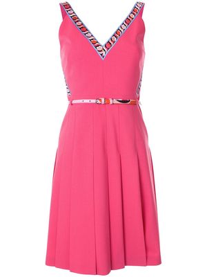 PUCCI pleated V-neck dress - Pink