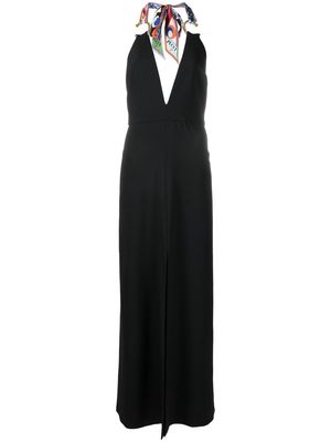 PUCCI plunge halterneck gown - Black