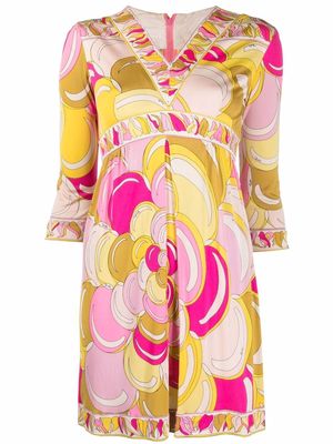 PUCCI Pre-Owned 1970s abstract print silk dress - Pink