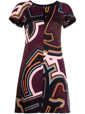 PUCCI Pre-Owned 2000s abstract-print jacquard A-line dress - Purple