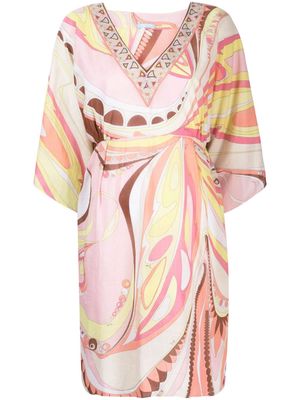PUCCI Pre-Owned abstract print empire line dress - Yellow