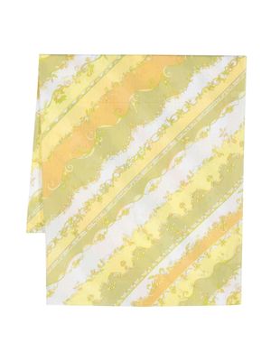 PUCCI Pre-Owned floral striped cotton scarf - Yellow