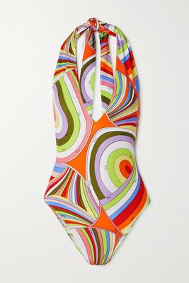 PUCCI - Printed Halterneck Swimsuit - Pink