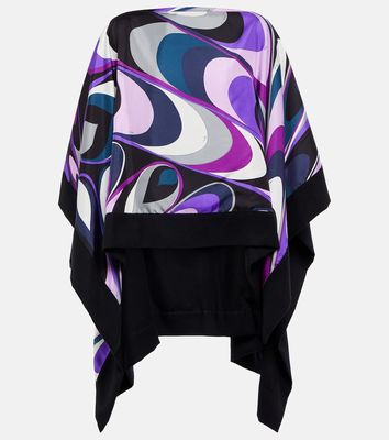 Pucci Printed silk and wool poncho blouse
