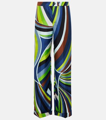 Pucci Printed silk straight-leg pants