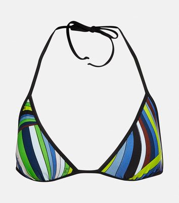 Pucci Printed triangle bikini top