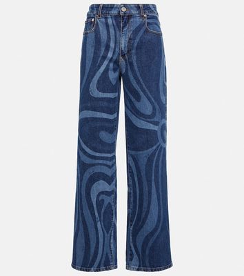 Pucci Printed wide-leg jeans