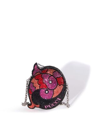 PUCCI Pucci P crystal-embellished clutch bag - Pink