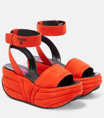 Pucci Pucciami suede wedge platform sandals