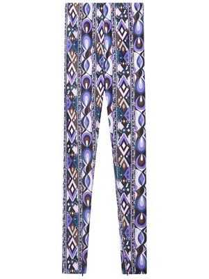 PUCCI Rombi-print high-waisted leggings - Purple