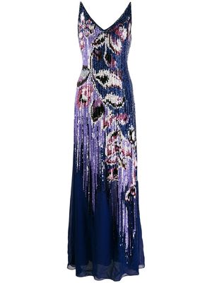 PUCCI sequin embellished peony dress - Blue