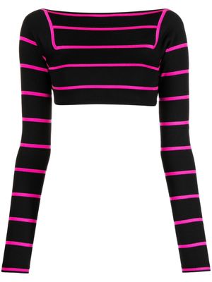 PUCCI stripe-jacquard wool cropped top - Black