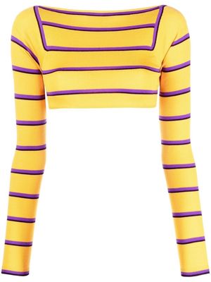 PUCCI stripe-jacquard wool cropped top - Yellow