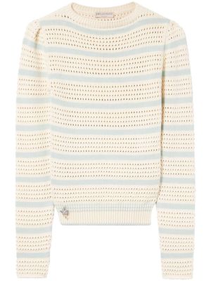 PUCCI striped open-knit jumper - Neutrals